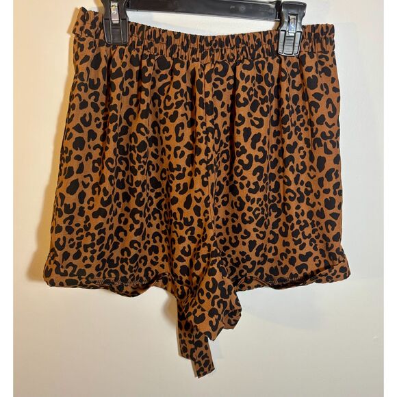 Sienna Sky Leopard Print Shorts Size Small Tie Waist Casual Summer Animal Print - Picture 3 of 4
